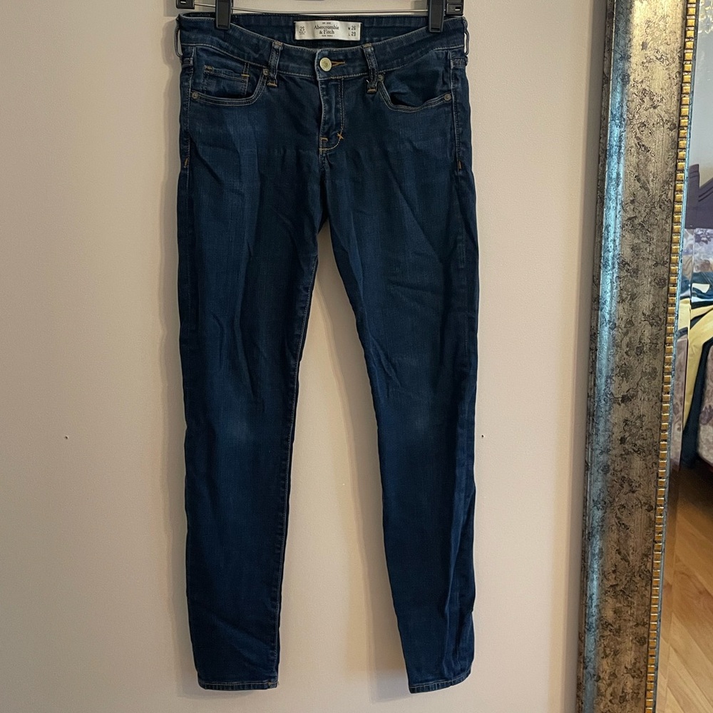 Abercrombie & Fitch Women's Dark Blue Skinny Jeans